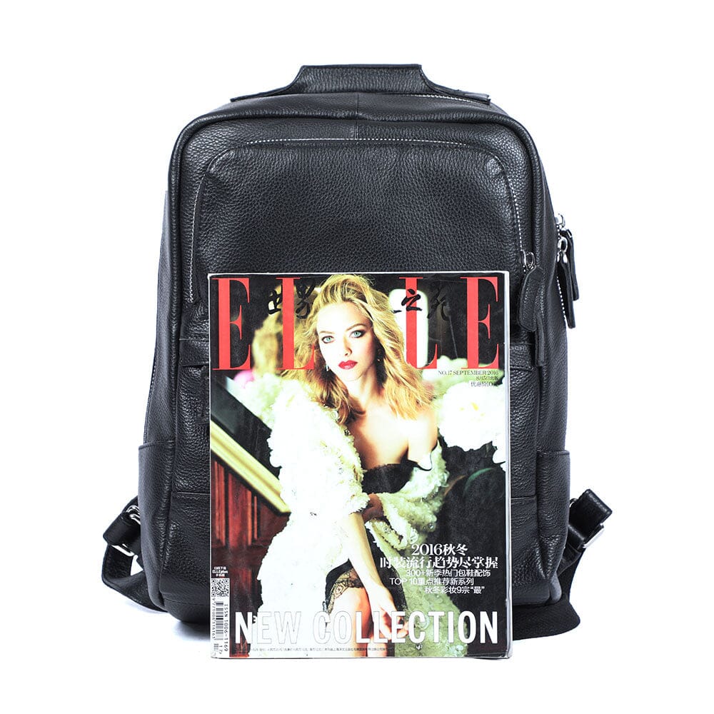Black Leather Bookbag | DÔME - Image 6