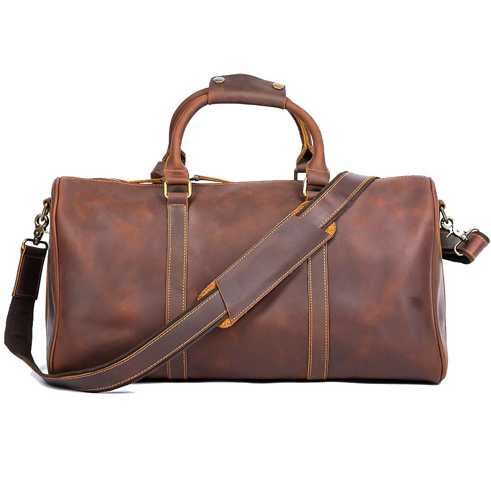 Brown Leather Weekender Bag | JANEIRO - Image 2