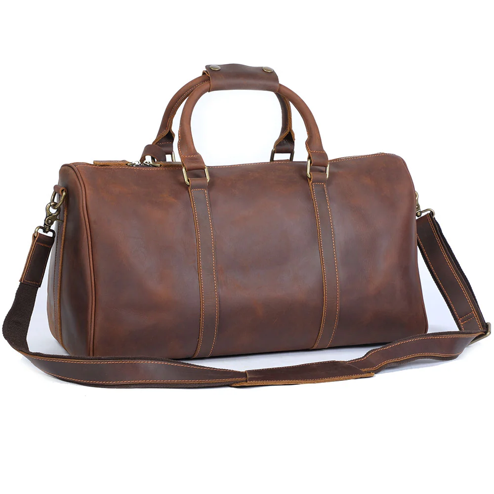 Brown Leather Weekender Bag | JANEIRO - Image 5