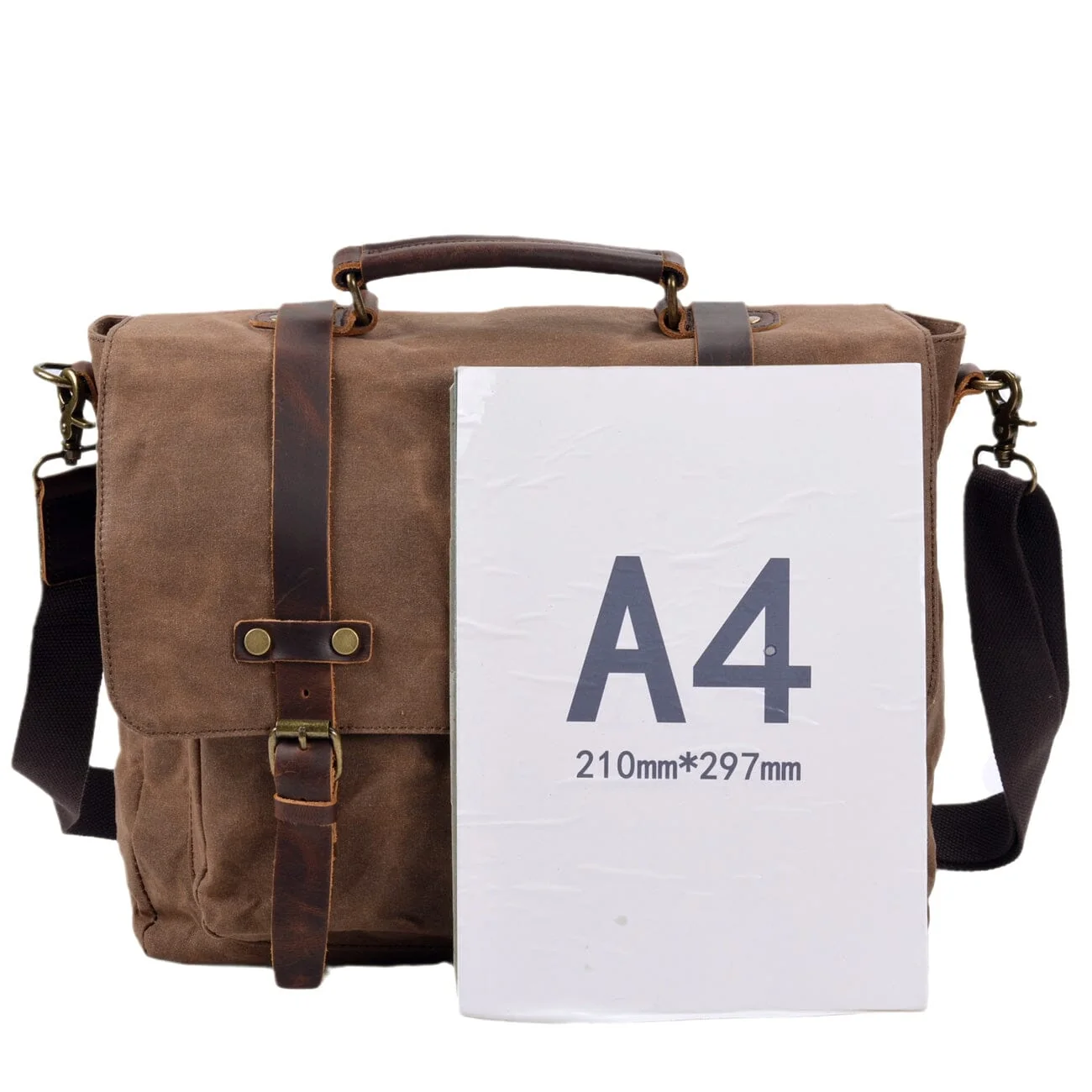 Canvas and Leather Messenger Bag | ORLANDO - Image 10
