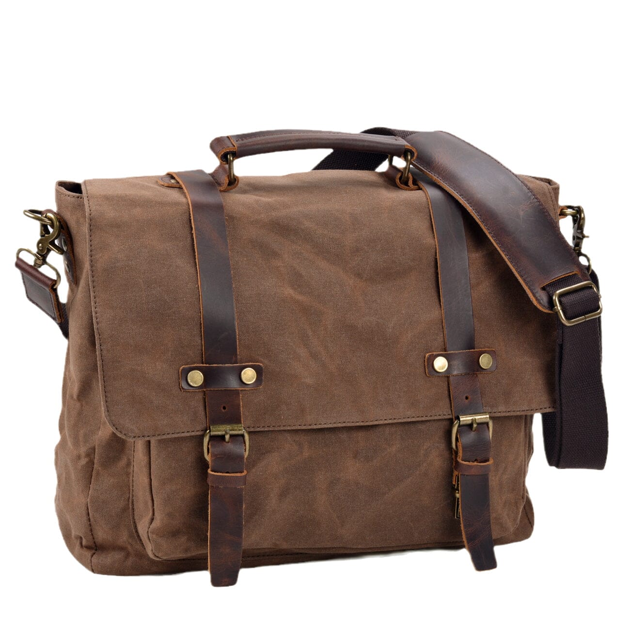 Canvas and Leather Messenger Bag | ORLANDO - Image 11