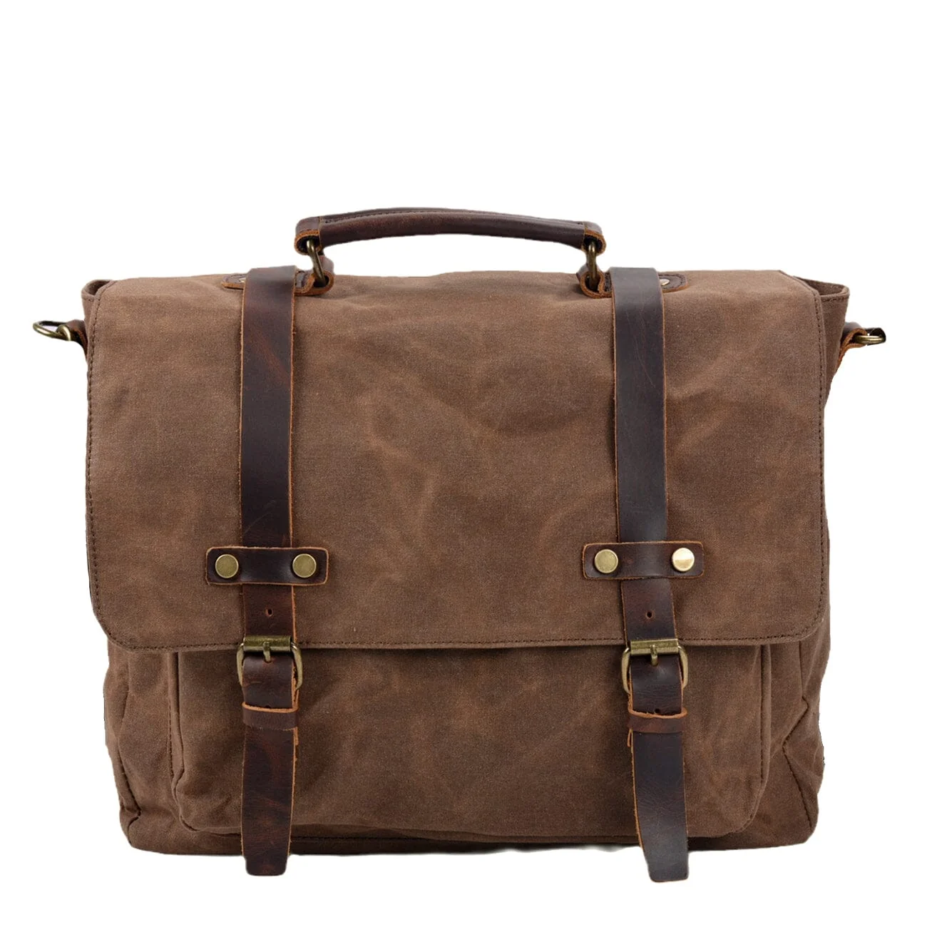 Canvas and Leather Messenger Bag | ORLANDO - Image 3