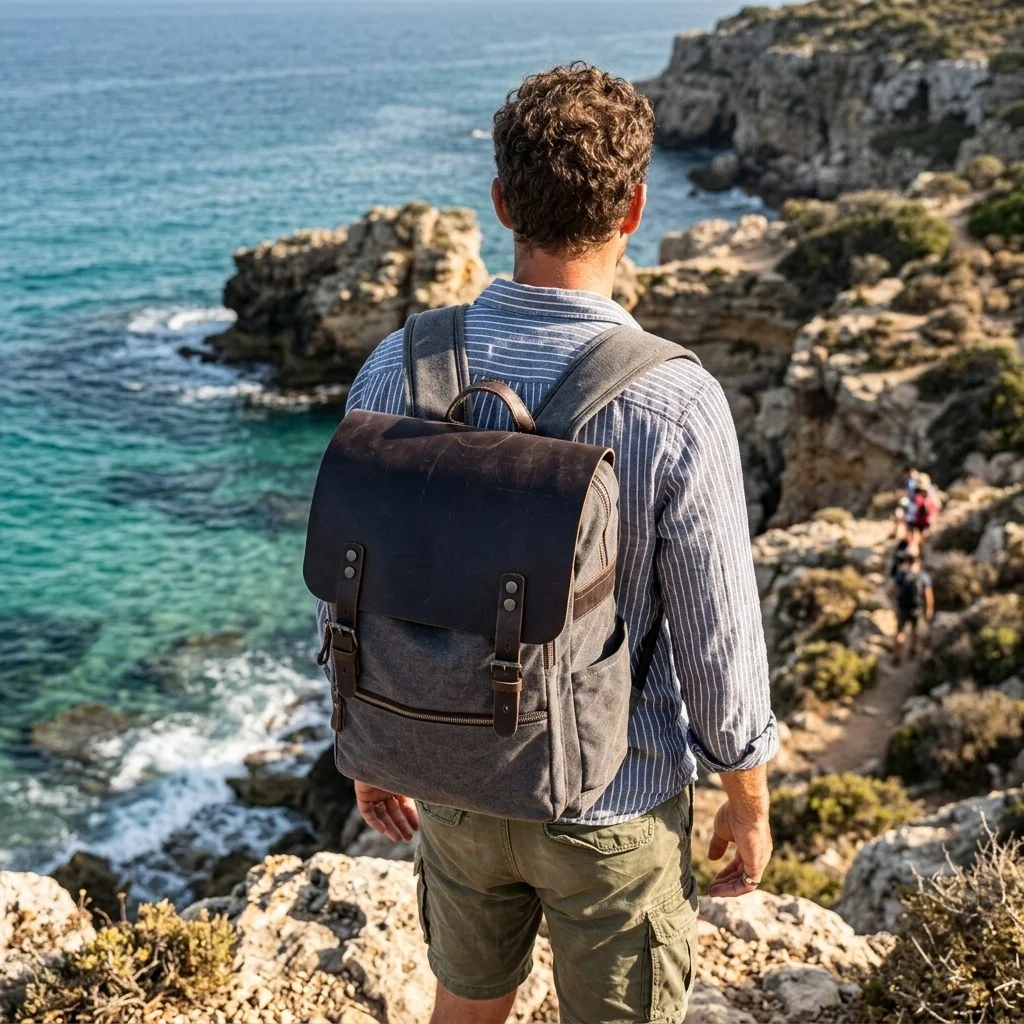 Cotton Canvas Backpack | MILAN - Image 11