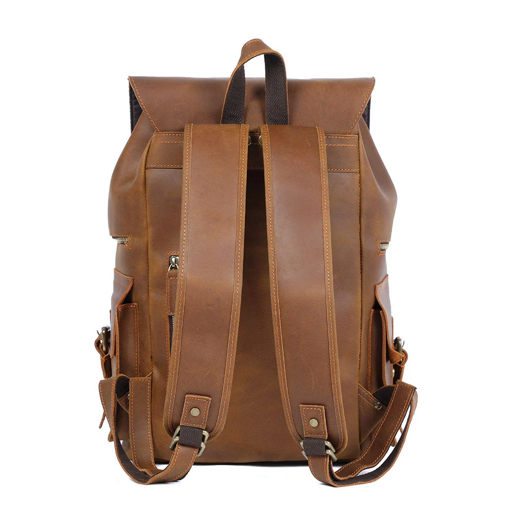 Brown Leather Backpack | KYLO - Image 14