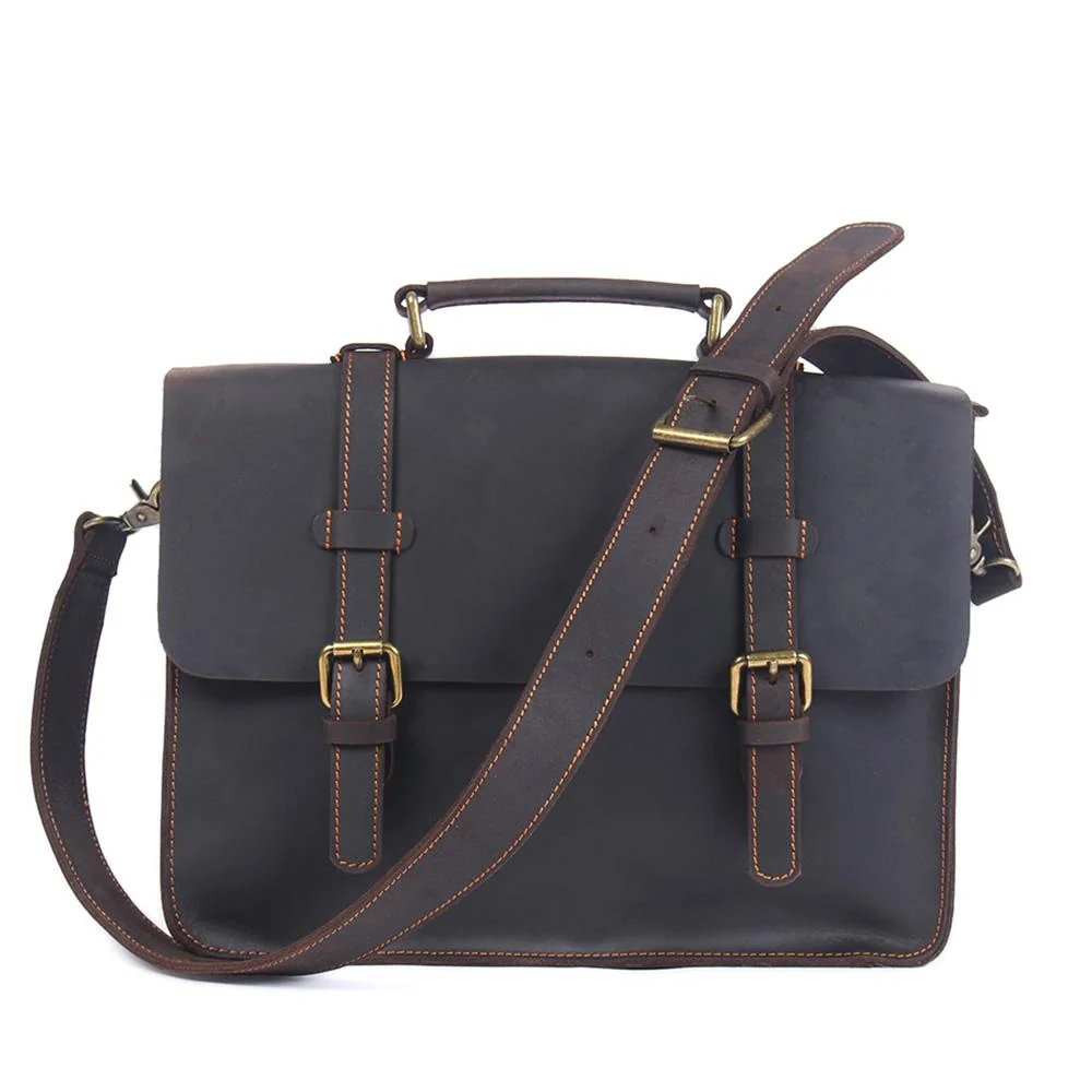 Leather Courier Bag | ZAINA - Image 3