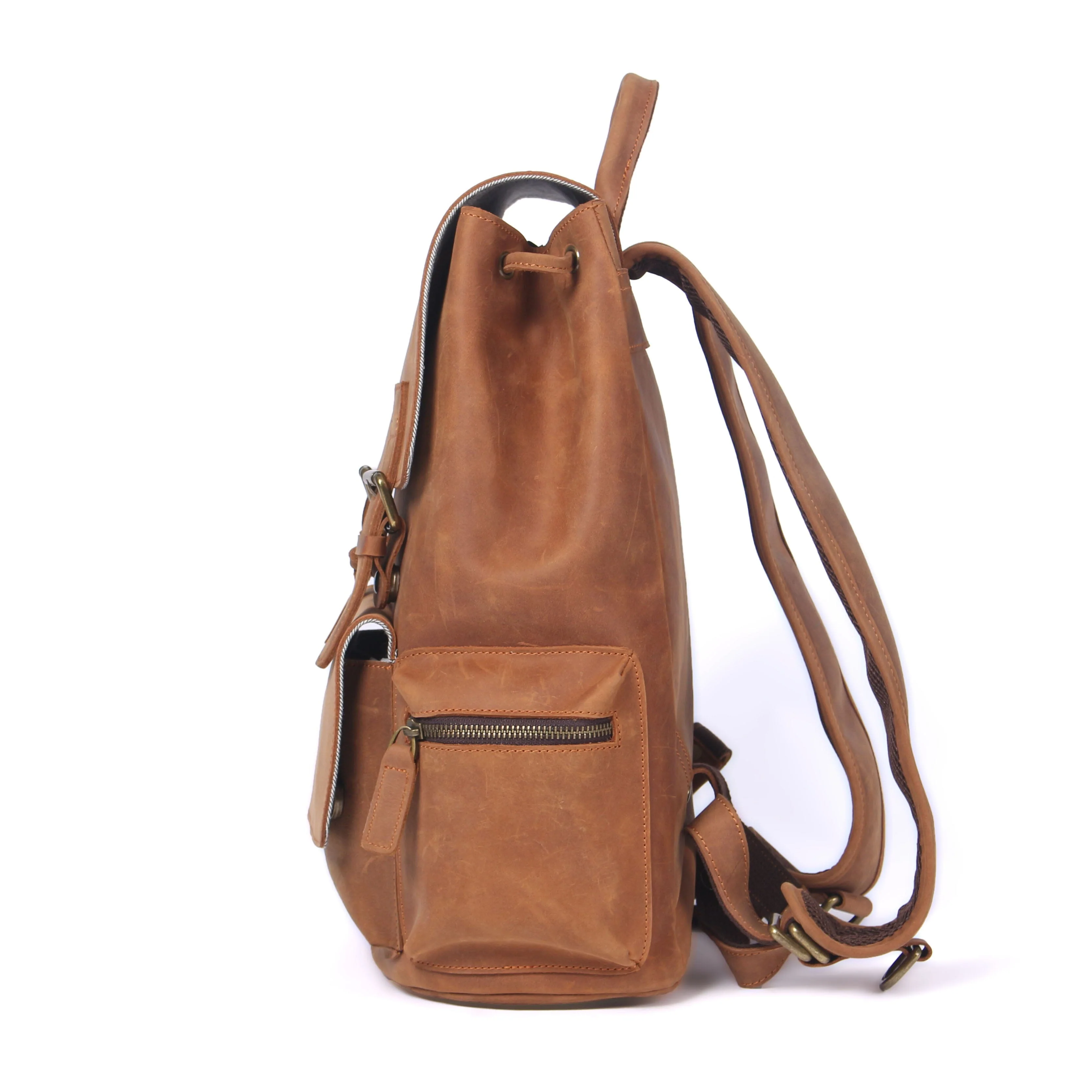 Leather Drawstring Backpack | DASHAN - Image 4