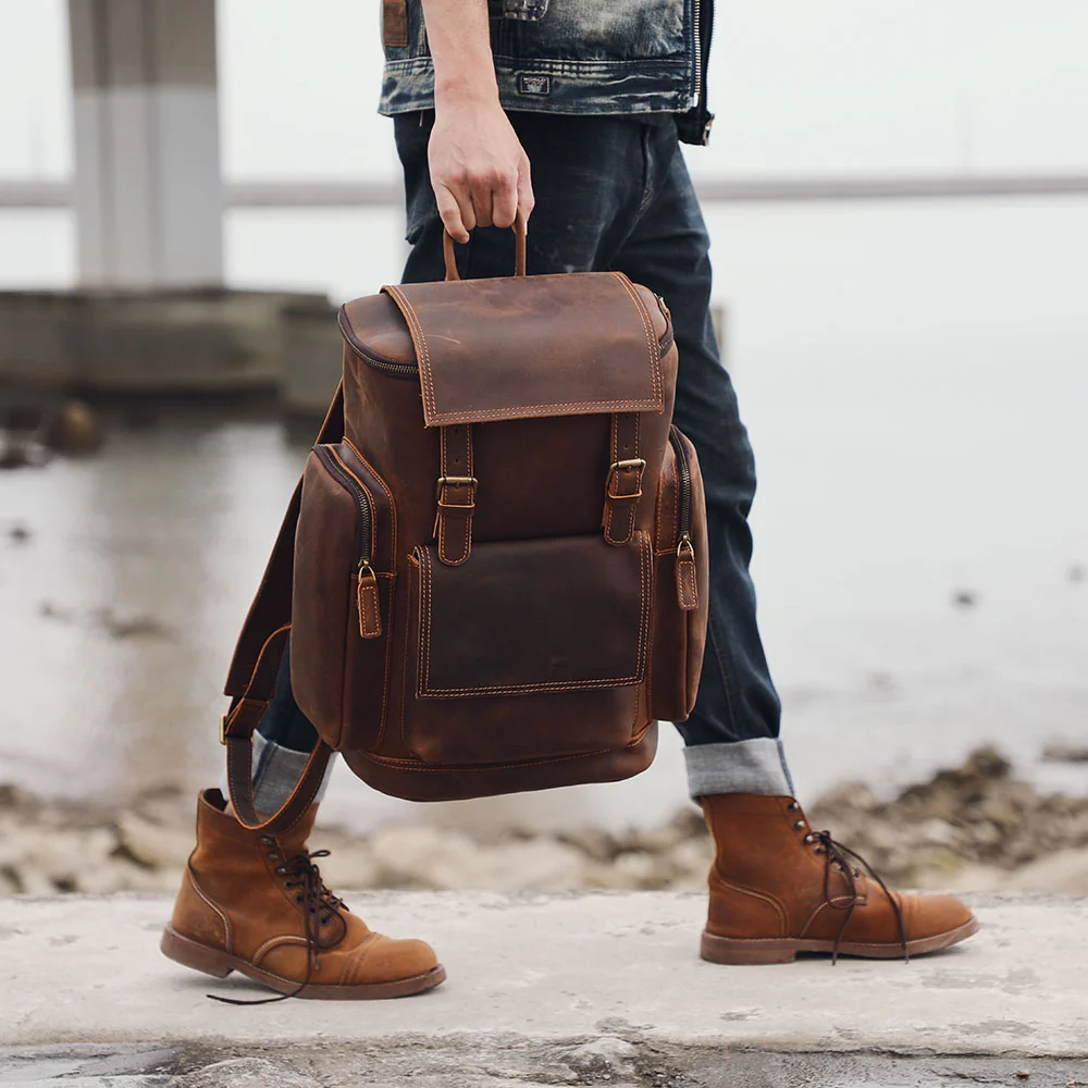 Leather Laptop Backpack | HORE - Image 14