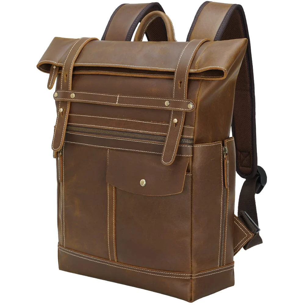 Leather Laptop Bookbag | VINSON - Image 3