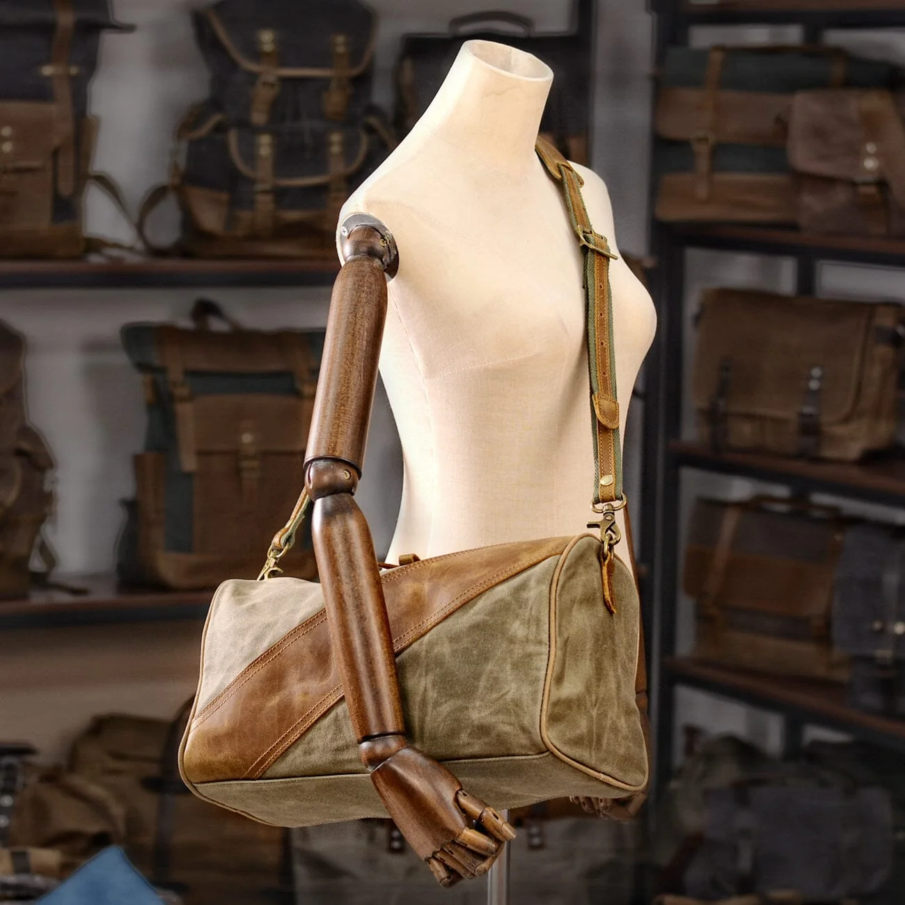 Waxed Canvas & Leather Sling Bag | INDIANAPOLIS - Image 15
