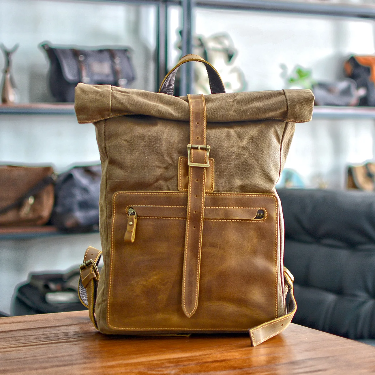 Waxed Canvas Rucksack | HANOVER - Image 22